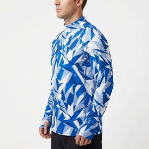 Chemise de pêche à manches longues pour homme, imprimé marbré orange et marron, séchage rapide, UPF 50, 100% polyester - Product Image 4