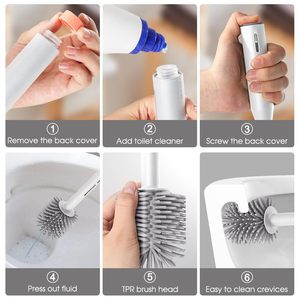Ensemble brosse et support WC à prix d'usine, brosse WC en TPR avec distributeur de savon - Product Image 6