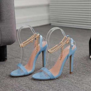 Back Strap Ankle Chain Breathable Spring Summer Open Toe High Heeled Sexy Outdoor <b>Pumps</b> Shoes 2021 Latest - Product Image 5