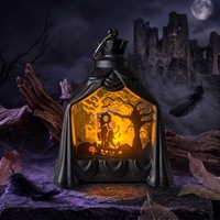 Nicro Nouvelle Lampe de Table Créative en Forme de Château, Alimentée par Piles, en Plastique, Portable, Lampe à Vent, Veilleuse, Cadeaux d'Halloween, Décorations de Table