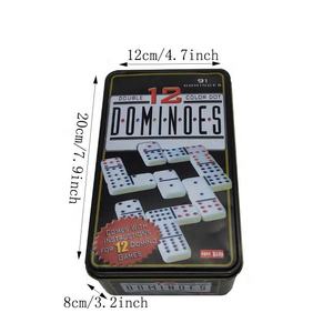 Juego de dominó doble personalizado de fábrica, juego de tren mejicano, punto de <span class=keywords><strong>color</strong></span> con caja de lata para productos de entretenimiento, 12 unidades - Product Image 5