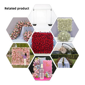 Belofte Bloemenmuur Rood Roll Up Doek Bloem Muur Bruiloft Decoratie Kunstzijde Roos Bloem Achtergrond - Product Image 2