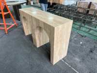 Table console moderne en pierre de travertin, meuble d'entrée pour villa, maison, appartement, hôtel, décoration de salon