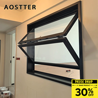 Ventana Plegable Vertical de Alta Gama AOSTTER Personalizada para Cocina, Tienda de Té con Leche, RV, Baño, Integrada en Cualquier Espacio