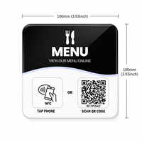 Plaque autocollante en acrylique avec puce NFC 13,56 MHz, appuyez pour évaluer la carte NFC de table Google Review pour les menus de restaurants et cafés