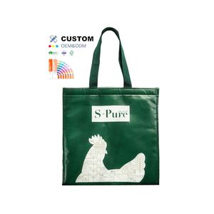 Bolsa Térmica Personalizada para Almuerzo, de Tela No Tejida con Película Laminada, para Bebidas, Comida, Pasteles, con Impresión de Letras, Reutilizable - Product Image 1