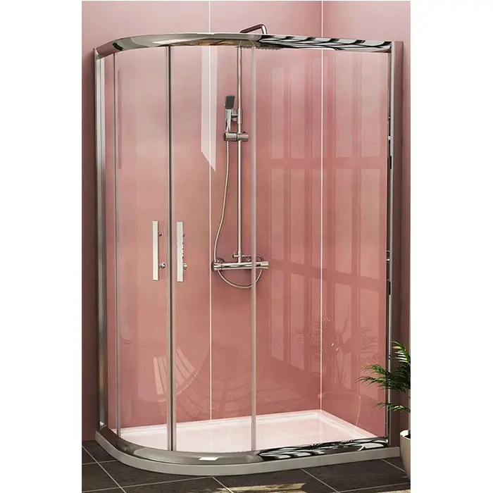 Cheap price frameless sliding door tempered glass bathroom shower set for hotel