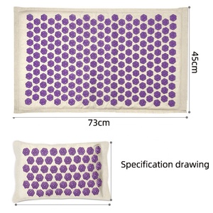 Cojín de acupresión de lino, esterilla de acupresión para aliviar el dolor de espalda y cuerpo, masaje de acupuntura, esterilla de Yoga con almohada - Product Image 2