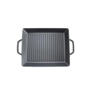 Korean BBQ Grill Pan Rectangular Cast Iron Double Handle For Grilling Teppanyaki Induction Gas Stove Durable Frying Pan - Product Image 5