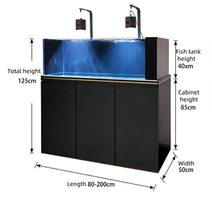 <span class=keywords><strong>Aquarium</strong></span> rectangulaire grand format <span class=keywords><strong>avec</strong></span> pompes à eau, verre ultra-transparent, système de filtration 160-360L, luxe pour salon - Product Image 6