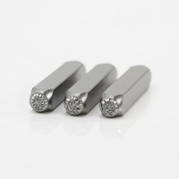 Lot de 12 tampons en acier de 6 mm en forme florale pour gravure sur cuir DIY et outils de bijouterie