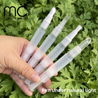 T202+B42 Stylo cosmétique vide transparent pour manucure avec pierre de quartz pour éliminer les peaux mortes, huile pour cuticules, stylo 2 en 1 de haute qualité