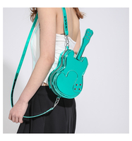 Sac bandoulière brillant en forme de guitare, original et mignon, pour femme, idéal pour les soirées et le style urbain