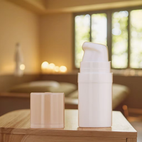 Flacon pompe airless mini en plastique PP écologique personnalisable avec logo, 5ml/10ml/15ml, pour crème et sérum de soin, impression sérigraphique