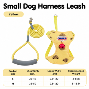 Harnais pour chien motif ours de dessin animé mignon avec clochette, ensemble gilet et laisse, poignée en mousse souple, laisse de promenade pour petit chiot, Bichon, Teddy - Product Image 3