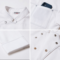 Manteau de chef personnalisé serveur serveuse de cuisine porter des chemises uniformes d'affaires chemises de travail avec logo personnalisé pour hommes
