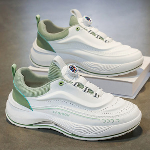 Nouvelles chaussures blanches pour hommes, baskets respirantes à semelle épaisse, chaussures de course décontractées tendance pour hommes, à porter au quotidien - Product Image 1