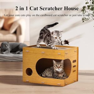 <span class=keywords><strong>Casa</strong></span> Rascadora <span class=keywords><strong>para</strong></span> <span class=keywords><strong>Gatos</strong></span> de Cartón de Múltiples Niveles - Centro de Actividades Interior con Rascadores - Product Image 2