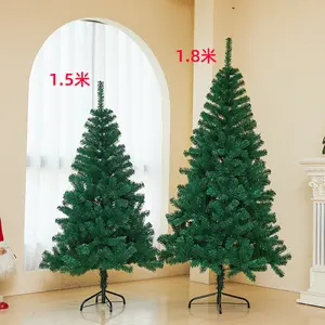 Hot Sale Decorated Christmas Tree Green PVC 90CM-300CM PE PVC Big Christmas Tree With Ornaments