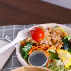 Sinh thái thân thiện phân hủy sinh học dùng một lần nhựa cpla tinh bột ngô tinh bột bắp ngã ba và muỗng dùng một lần thiết lập dao kéo với khăn ăn - Product Image 4