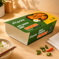 Boîte à repas pliable en carton simple couche de qualité alimentaire, personnalisable, recyclable, gaufrée, pour vente en gros et emballage alimentaire à emporter