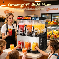 Machine à slush commerciale à trois réservoirs de 45 L, machine à boissons glacées à refroidissement rapide pour restaurant, magasin de boissons froides, usage professionnel