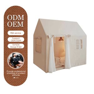 Niños Niñas Interior Exterior Beige Algodón Juguetes Tienda Ventana Casa <span class=keywords><strong>de</strong></span> juegos Princesa <span class=keywords><strong>Castillo</strong></span> Niños Tipi Tienda - Product Image 1