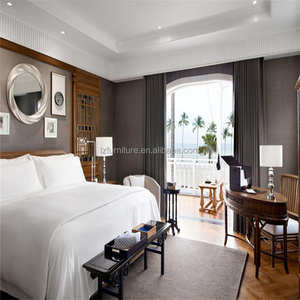 Hotel Bedroom Furniture Set Wooden Bed OEM Factory Direct Low Price Custom Panel Wood Frame Hotel <b>King</b> Bed With Bed <b>Sheets</b> Set - Product Image 1