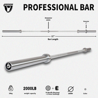Barre d'haltères HUISHENG 2000LB 20kg, longueur 2200mm, diamètre de la tige 28mm, barre de musculation professionnelle pour la musculation en salle de sport