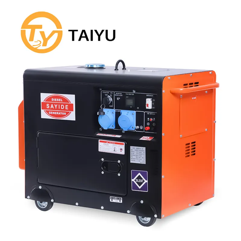 Taiyu super silent 5KW 6KW 7KW 10kva power portable small size diesel generators set