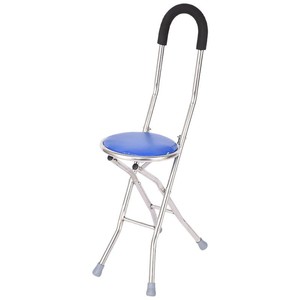 Cane <b>Chair</b> Stainless Steel Foldable <b>Round</b> Seat Garden <b>Chair</b> For Outdoor Use - Product Image 4