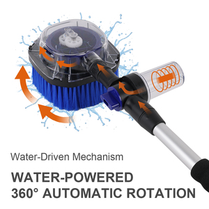 Brosse de lavage de voiture rotative 3-en-1 à alimentation hydraulique avec distributeur de savon, pistolet pulvérisateur, brosse rotative automatique à 360°, kit de <span class=keywords><strong>nettoyage</strong></span> de voiture à long manche - Product Image 3