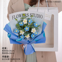 Bouquet de fleurs conservées Magritte tissé à la main pour cadeau de Noël Fleur au crochet faite à la main