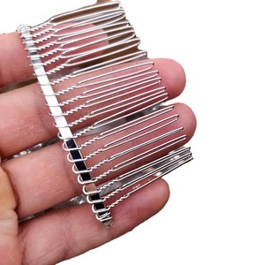 <b>Silver</b> Metal Hair Comb <b>Clip</b> For Bridal Headwear Simple Korean Style Hair Accessory With Teeth Design - Product Image 5