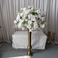 Boule de fleurs blanches en soie artificielle IFG, style romantique moderne, 80 cm, pour décoration de centre de table de mariage