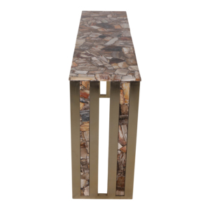 Tavolo Console in Legno Pietrificato, Tavolino d'Appoggio Contemporaneo per Ingresso, Soggiorno e Corridoio - Product Image 5