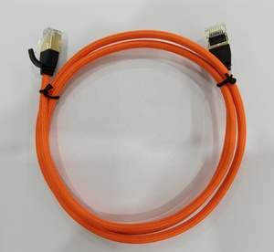 1เมตรบางเฉียบ CAT8 32AWG BC ตัวนำ PVC OD:4.0 cotton braided OD:4.6ชุบทอง<span class=keywords><strong>หัว</strong></span> RJ45สายเคเบิล - Product Image 6