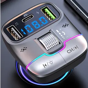 Colorful Lights The New Dual Usb Car Charger Fm Transmitter Bluetooth Adapter Wireless Handsfree Stereo Mp3 Player Fm Modulator