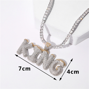 Colgante de letras en inglés, popular, europeo y americano, joyería de hip hop, santa muerte, 2022 - Product Image 6