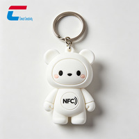 Porte-clés NFC en PVC souple personnalisé en forme d'animal, étiquette intelligente RFID pour animaux de compagnie, anti-perte, suivi d'identité et ornement de transport quotidien