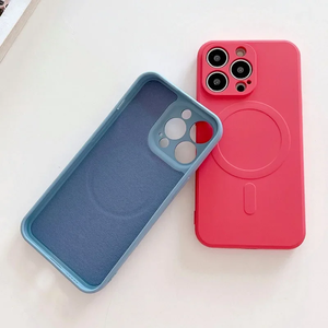 Funda de Silicona Líquida Antigolpes para <span class=keywords><strong>iPhone</strong></span> 17 16 15 14 13 12 11 Pro <span class=keywords><strong>Max</strong></span> Plus, Compatible con <span class=keywords><strong>Cargador</strong></span> Inalámbrico Magnético - Product Image 2