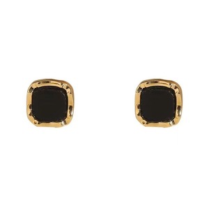 Pendientes de tuerca de cobre negros de lujo con diseño geométrico cuadrado, estilo delicado, diseño de nicho, sofisticados, a la moda y versátiles. - Product Image 5