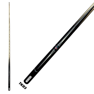 Stecca da Biliardo ASRB CUE TK03 in Legno con Punta in Ceramica e Rivestimento in Pelle, 19oz, 145cm, Alta Qualità, Durevole, Leggera, Modello Ronnie - Product Image 1