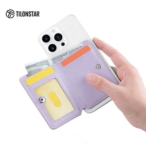 TILONSTAR TWW263 Fashion Magnetic <b>ID</b> Wallet RFID Credit Luxury Leather Card <b>Holder</b> for Mobile Phone Back Cardholder - Product Image 4