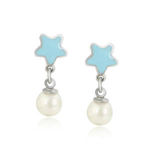 A00667234 Xuping Sieraden Mode Elegante Eenvoudige Blauwe Ster <span class=keywords><strong>Plastic</strong></span> Bead Hanger Milieuvriendelijke Koper Oorbellen - Product Image 1