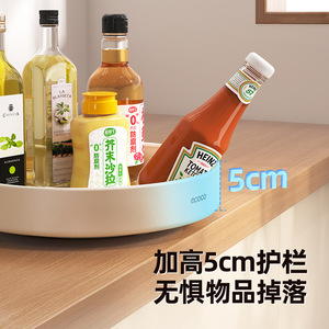 Rotating Spice Rack Multi Functional Kitchen Countertop Storage Box For Oil Salt Soy <b>Sauce</b> Vinegar Condiments With Plastic Lid - Product Image 5