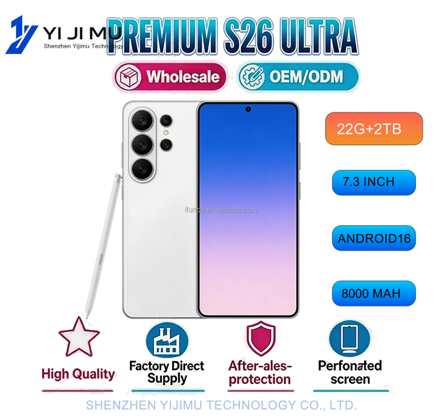 22G+2TB 2026 NEW S26 Ultra 7.3inch Android 16 5G Smartphone 5G Cell Phones Large Memory Version Languages