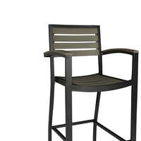 Tabouret de bar moderne en aluminium sans accoudoirs, chaise de comptoir avec assise en plastique ou en bois, pour restaurant, café, bar à domicile