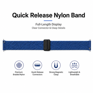 Quick Release Braided Band for Samsung <strong>Galaxy</strong> Watch Active 3 4 5 6 7 Gear 2 S3 40 42 44 45 46 47mm Sport Magnetic Nylon Strap - Product Image 2