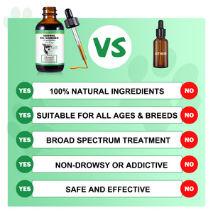 Oimmal suplemen perawatan kesehatan hewan peliharaan suplemen makanan cair alami tetes De-Wormer Herbal dengan probiotik untuk anjing
